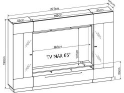 Tv-Wandmeubel Blake Met Opbergruimte - Led-Verlichting - Wit Gelakt