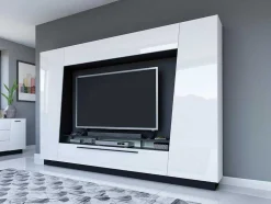 Tv-Wandmeubel Chace Met Opbergruimte - Witgelakt Mdf