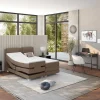 Tweepersoons Boxspring Met Elektrische Bedbodem + Matras En Dekmatras Castel Palacio - 2X80X200Cm - Beige Stof