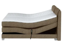 Tweepersoons Boxspring Met Elektrische Bedbodem + Matras En Dekmatras Castel Palacio - 2X80X200Cm - Beige Stof
