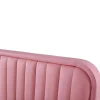 Tweepersoonsbed Gestoffeerd In Kunstleer 140X200Cm - In Hoogte Verstelbaar Hoofdbord - Met Lattenbodem - Roze (Zonder Matras)