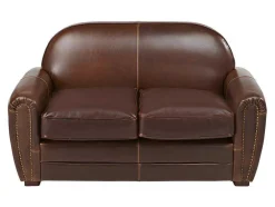 Tweezits Clubbank Van Leer Met Lived-In Aspect Baudoin - Bruin
