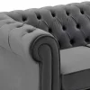 Tweezitsbank Van Antracietkleurig Velours Chesterfield