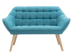Tweezitsbank Van Stof Caserta - Blauw