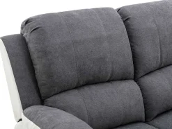 Tweezits-Relaxbank Van Microvezel En Grijs En Wit Kunstleer Brody