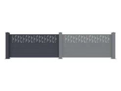 Uitbreiding Voor Het Hek H89 X L178,3 Cm In Donkergrijs Aluminium Met Motieven - Bazio