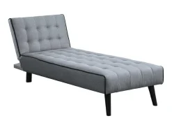 Uitklapbare Chaise Longue Bayou Van Stof - Grijs En Zwarte Paspel