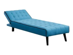 Uitklapbare Chaise Longue Bayou Van Stof - Blauw En Zwarte Paspel