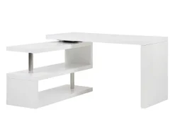 Uitschuifbaar Bureau Nicephore Ii - Wit Gelakt Mdf - Draaiend Blad 360°