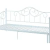 Uitschuifbare Bedbank Sebille - Metaal - 2 X 90 X 200 Cm Of 180 X 200 Cm - Wit - Optie Matras