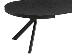Uitschuifbare Eettafel 4 Tot 8 Personen Mdf En Staal Zwart Komoni