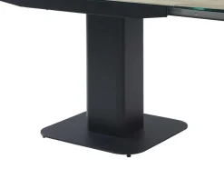 Uitschuifbare Eettafel Voor 4 Tot 8 Personen In Keramiek, Gehard Glas, Metaal En Mdf - Lichte Houtlook En Zwart - Taloza