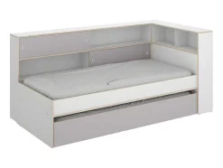 Uitschuifbed Met Slaaplade - 90 X 200 En 90 X 190 Cm - Wit En Grijs - Losiana