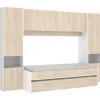 Uitschuifbed Selena - 90 X 190 Cm - Kleur: Eiken En Wit