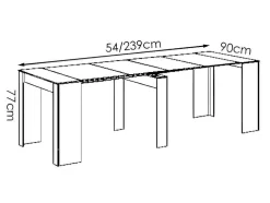 Uittrekbare Sidetabletafel Onega - 10 Personen - 4 Verlengstukken - Kleur: Eiken