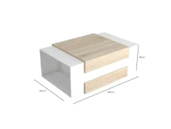 Ulrica Koffietafel, Wit, Sonoma, 100X60X35 Cm, Epikasa