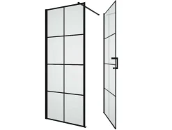 Vast Douchescherm Met Matzwarte Taatsdeur - 80 X 80 X 190 Cm - Caparica