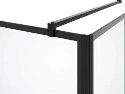 Vast Douchescherm Met Matzwarte Taatsdeur - 80 X 80 X 190 Cm - Caparica