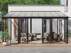 Veranda Van Aluminium En Polycarbonaat Met Uv-Bescherming - 15,8 M - Antraciet - Mathilda