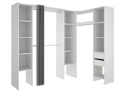 Verstelbare Kledingkast Dorian - L164/234 Cm - Wit En Grijs