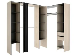 Verstelbare Kledingkast Dorian - L164/234 Cm - Eiken En Antraciet