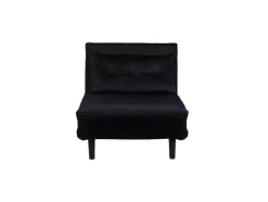 Vicky Slaapbank ,Fauteuil Velours Zwart.