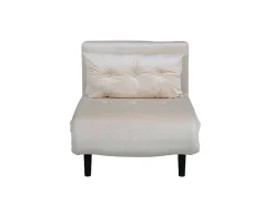 Vicky Slaapbank ,Fauteuil Velours Beige.