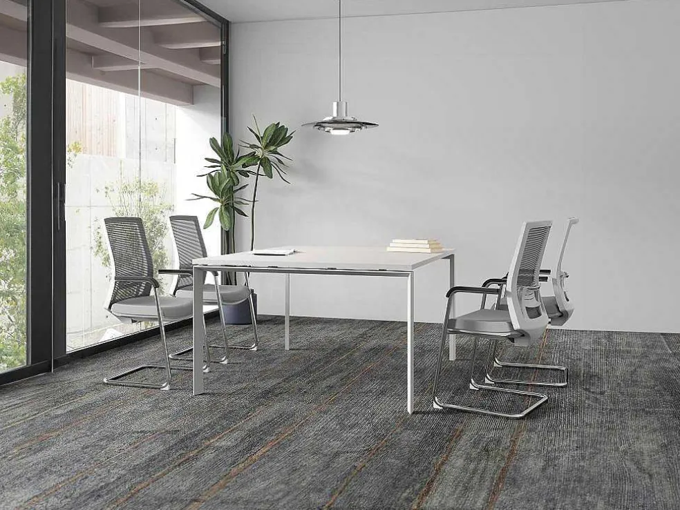 Vierkante Vergadertafel - 4 Personen - Wit - L120 Cm - Downtown