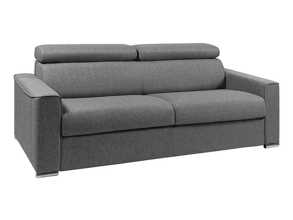 Vierzits Express Bedbank Vizir Van Stof - Grijs - Slaapafmeting 160 Cm - Matras 18 Cm