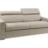Vierzits Express Slaapbank Van Stof Vizir - Beige - Slaapafmeting Met Brede Latten 160 Cm - Matras 18 Cm