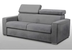 Vierzits Slaapbank Van Stof Vizir - Grijs - Slaapafm. 160 Cm - Matras 22 Cm Van Met Vormgeheugen