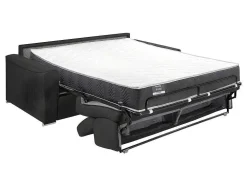 Vierzits Slaapbank Van Stof Vizir - Grijs - Slaapafm. 160 Cm - Matras 22 Cm Van Met Vormgeheugen