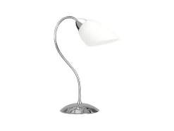 Viletta Tafellamp, Chroom, Wit, 22X22X44 Cm, Epikasa