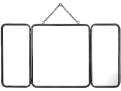 Vintage-Spiegel In 3 Delen Ceronne - B60 X H112 Cm - Metaalgrijs