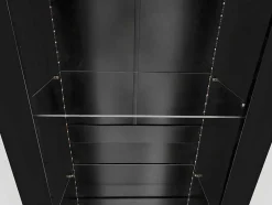 Vitrine L 166Cm Met Led - 3 Glazen Planken - Zwart