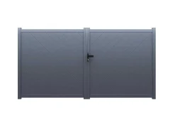 Vleugelpoort - Vol Aluminium - L350 X H180 Cm - Antraciet - Zerano