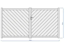 Vleugelpoort - Vol Aluminium - L350 X H180 Cm - Antraciet - Zerano