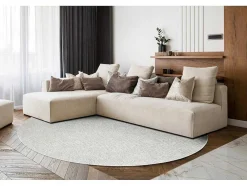 Vloerkleed Casablanca Plus Rond Creme Eenkleurig, Lus Cercle 150 Cm