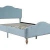 Volwassen Bed Bekleed Met Fluweel 140X200Cm - Met Verstelbaar Hoofdeinde - Blauw