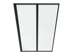 Vouwbaar Badscherm In Metaal Matzwart Industriele Stijl 80 X 140 Cm District
