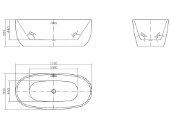 Vrijstaand Bad - 238 L - 170 X 80 X 58 Cm - Wit - Nica