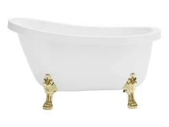 Vrijstaand Retrobad Met Gouden Leeuwenpoten - 200 L - 145 X 74 X 77 Cm - Wit - Nisos Ii