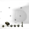 Vrijstaand Wit Ovaal Whirlpoolbad 185 X 95 Cm 10 Jets Perlie