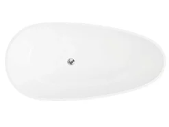 Vrijstaande Assymetrische Badkuip In Solid Surface - 268L - 172 X 83 X 53 Cm - Wit - Fenice
