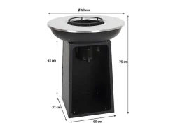 Vuurschaal Met Grillplaat Mcw-K97, O59Cm Zwart