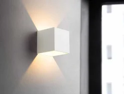 Wandlamp Met Ledverlichting Van Aluminium - D10 Cm X H10 - Wit - Paisley
