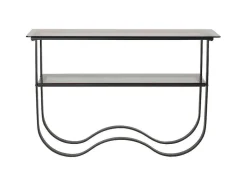 Wavy Sidetable Met Plank 34X117 Cm Zwart.