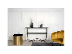 Wavy Sidetable Met Plank 34X117 Cm Zwart.