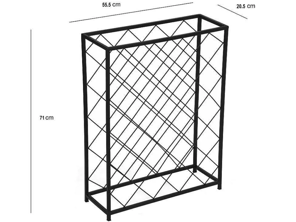 Wijnfleshouder Voor 32 Flessen - L55 X H71 Cm - Metaal - Zwart - Bolinar