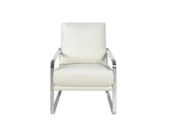 Witte Eco-Lederen Gestoffeerde Fauteuil 5026 Angel Cerda